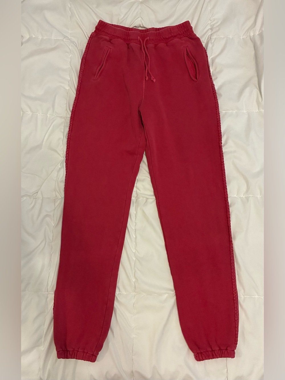 John Elliot Women's Embroidered Jogger Sweatpants in Rusty Red Size 1 (Small)